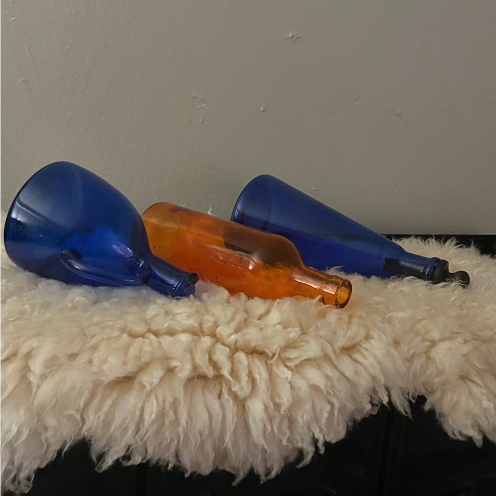 Blue and Orange Glass Vase $30 each